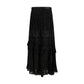Self-Portrait Black Viscose Long Skirt