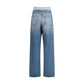 MM6 Light Blue Cotton Straight-Leg Jeans