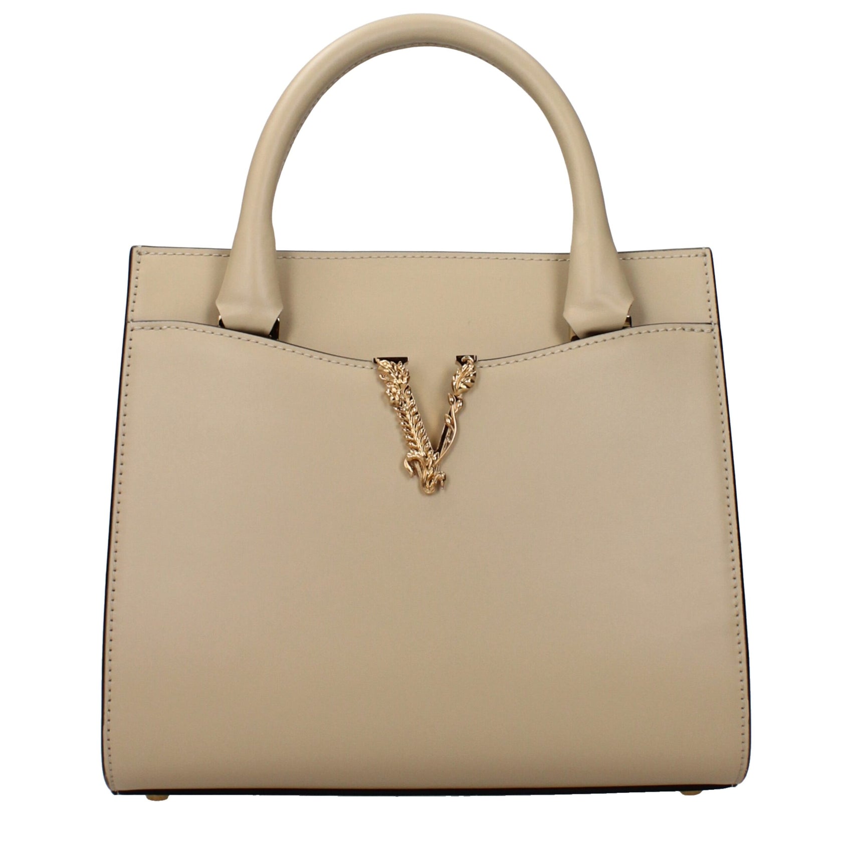 Versace Beige Leather Handbag