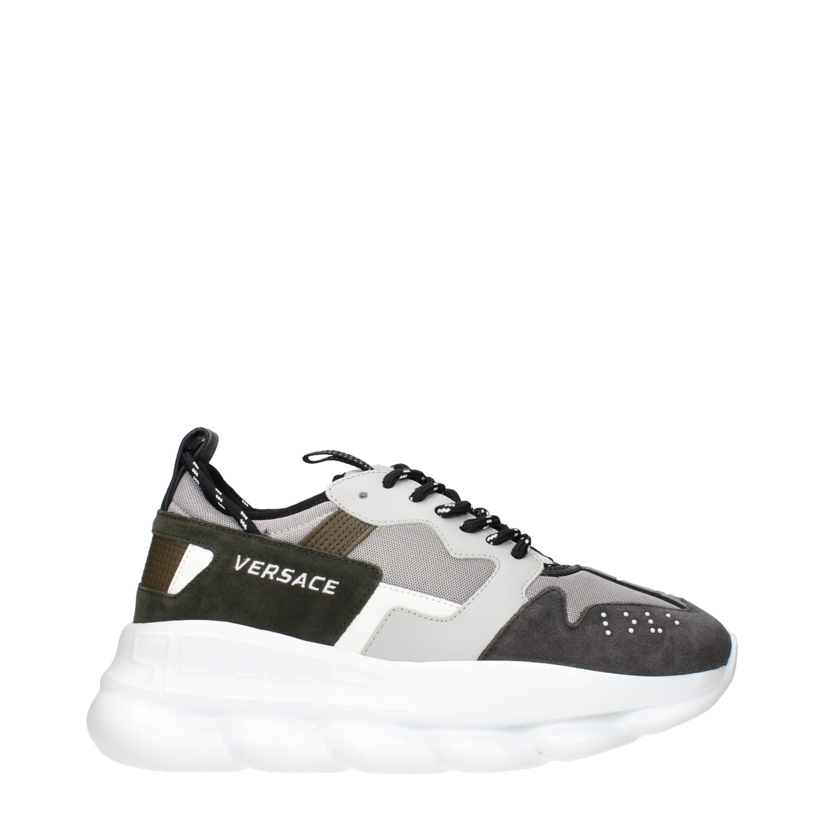 Versace Gray Fabric Chunky Sneakers
