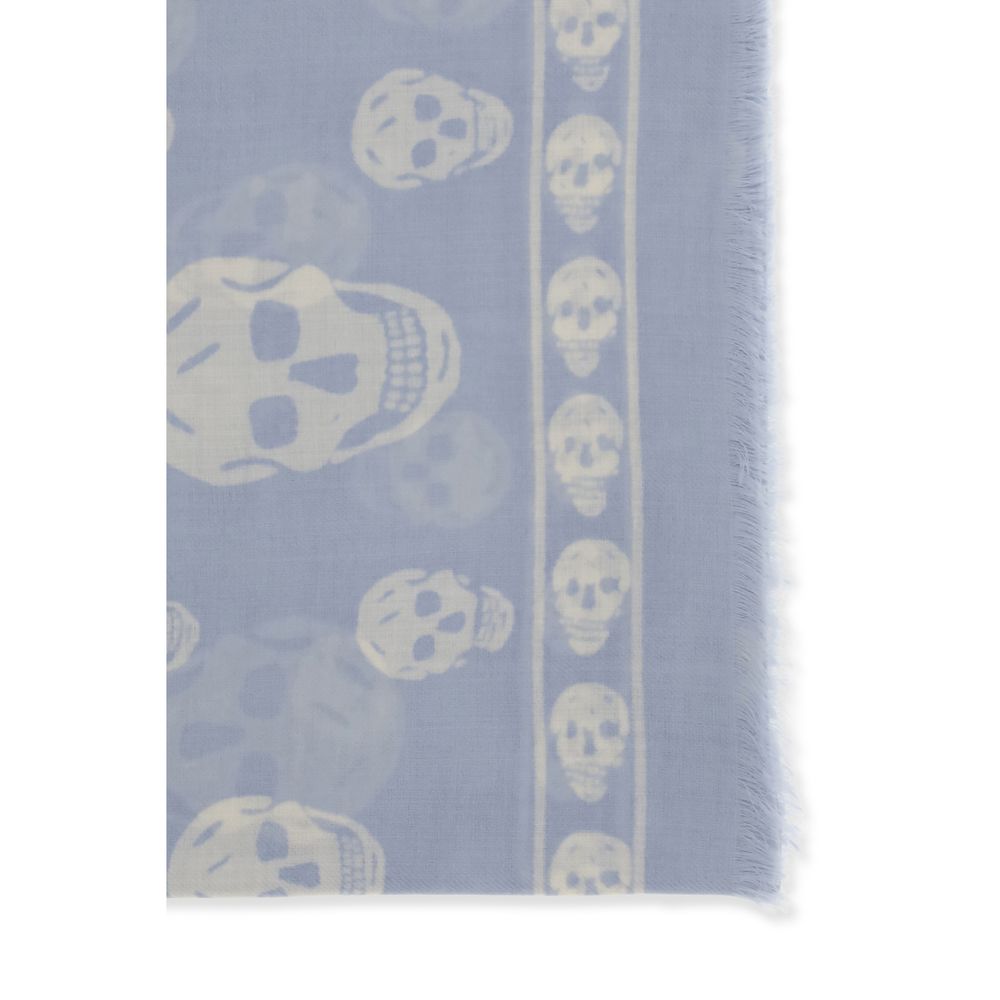 Alexander McQueen Light Blue Modal Scarf