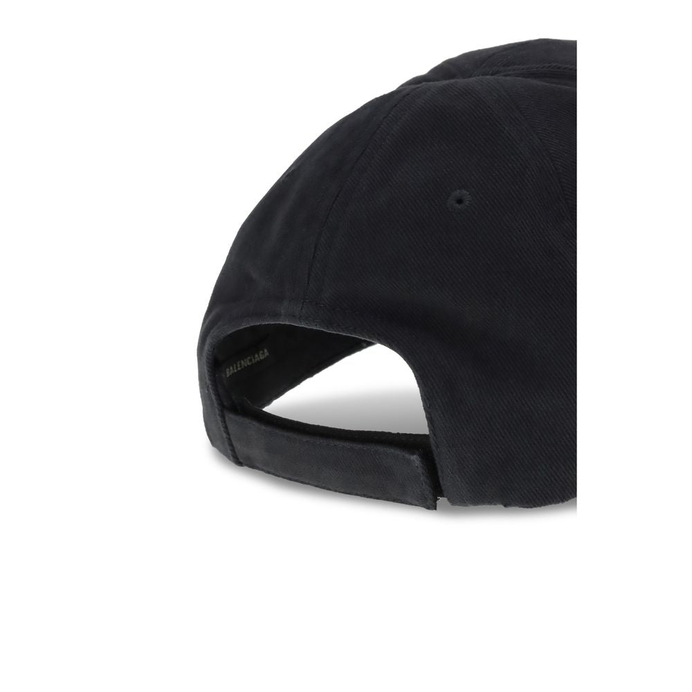 Balenciaga Black Cotton Cap (Baseball Hat)