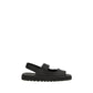 Marsell Black Calf Leather Bos Taurus Flat Sandals