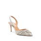 Aquazzura Silver Fabric Platform Pumps