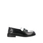The Attico Black Leather Slip-On Loafers