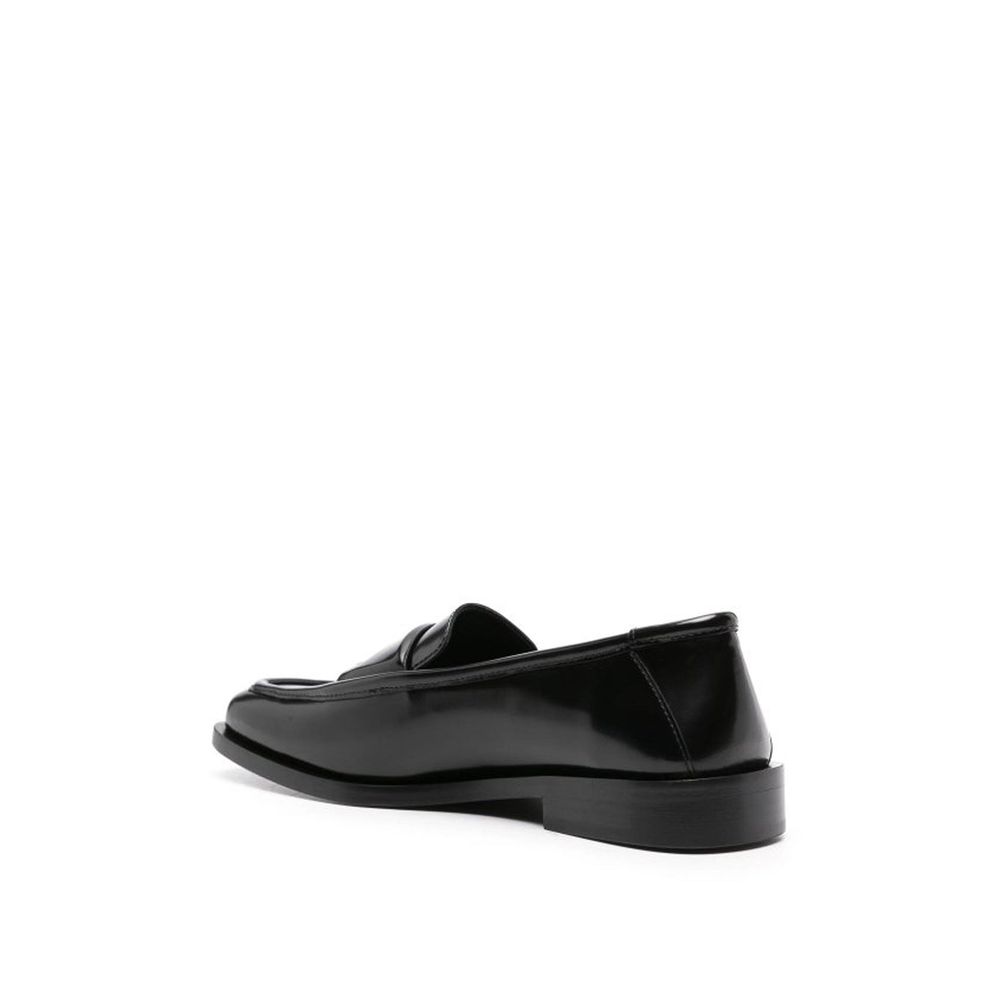 The Attico Black Calfskin Slip-On Loafers