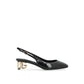 Dolce & Gabbana Black Calfskin Mid Heel Pumps