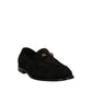 Giuseppe Zanotti Black Calfskin Slip-On Loafers