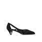 Prada Black Silk Mid Heel Pumps