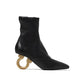 Salvatore Ferragamo Black Lamb Leather High Heel Boots