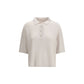 Allude Cream Cashmere Polo Shirt