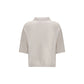 Allude Cream Cashmere Polo Shirt