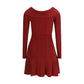 Self-Portrait Bordeaux Viscose Casual Dress