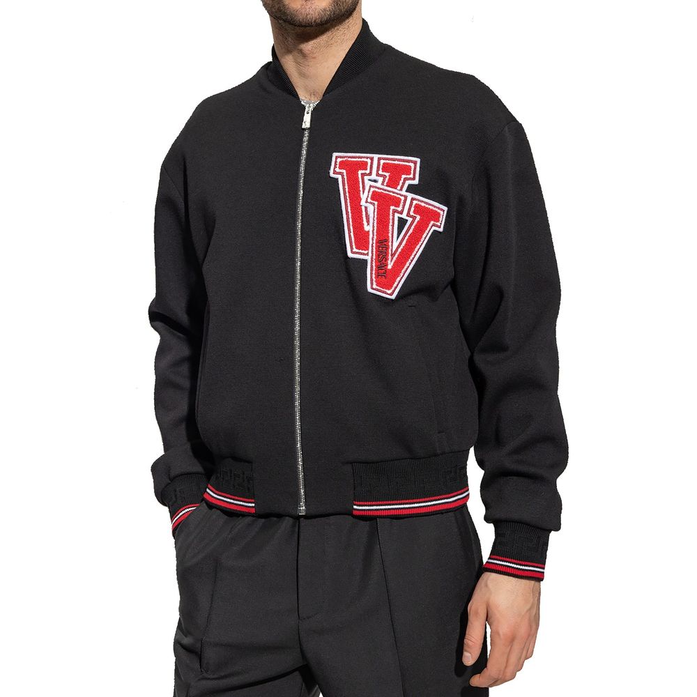 Versace Black Virgin Wool Bomber