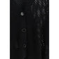 Allude Black Fleece Wool Cardigan