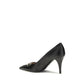 Gucci Black Calf Leather Bos Taurus Mid Heel Pumps