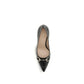 Gucci Black Calf Leather Bos Taurus Mid Heel Pumps