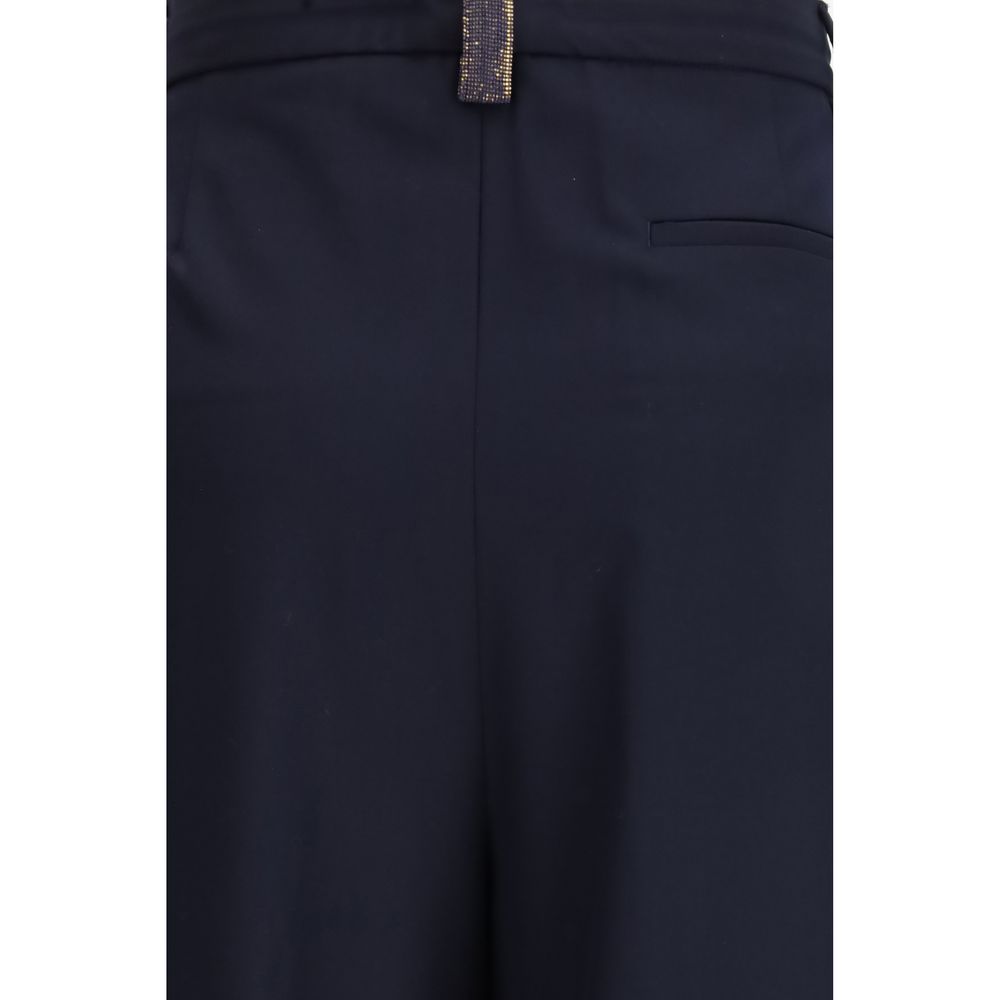 Fabiana Filippi Blue Polyester Casual Pants