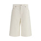 Haikure White Cotton Bermuda Shorts