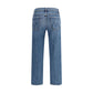 Mother Denim Blue Cotton Relaxed Fit Jeans
