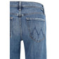 Mother Denim Blue Cotton Relaxed Fit Jeans