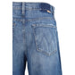 Mother Denim Blue Cotton Flared Jeans