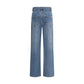 Self-Portrait Blue Cotton Straight-Leg Jeans