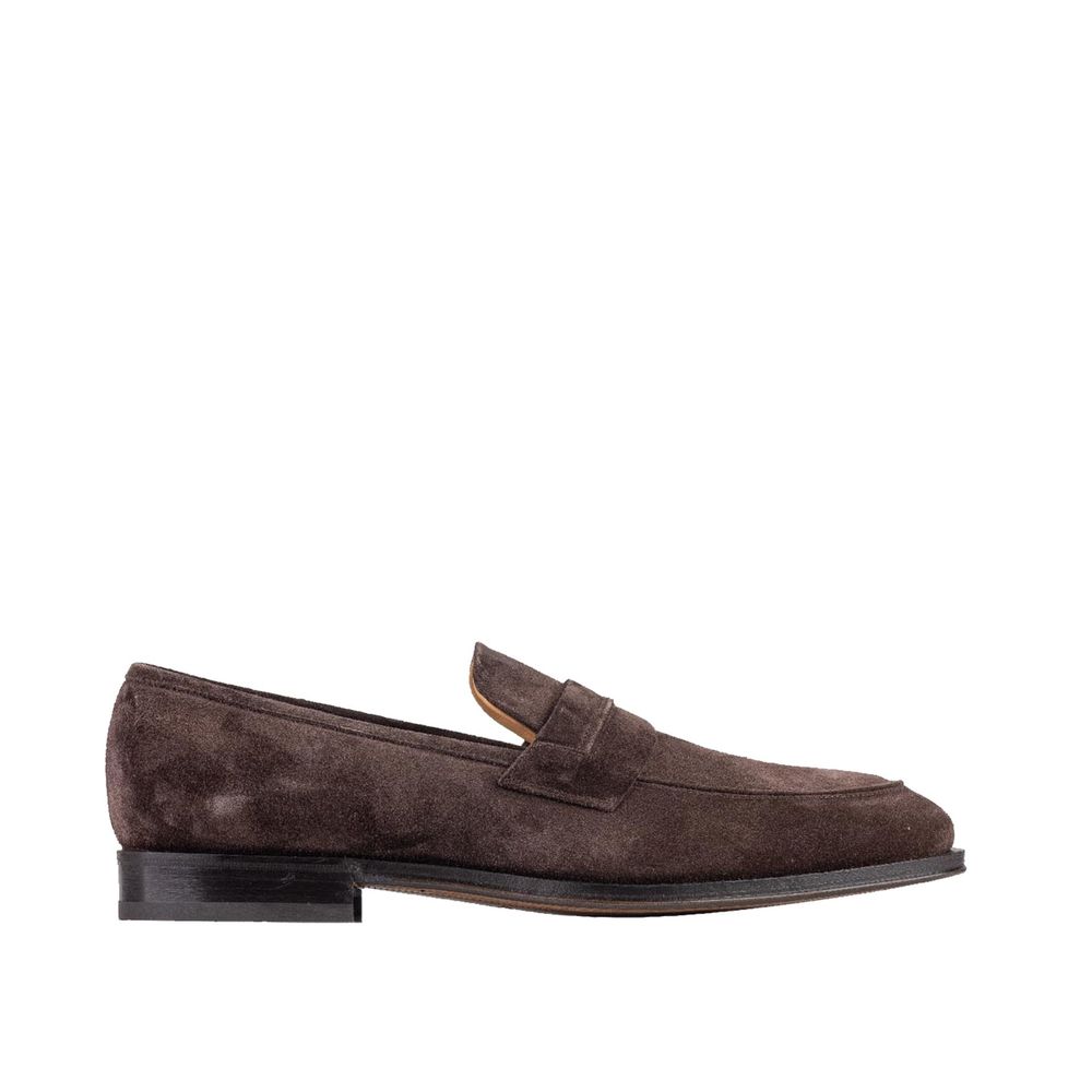 Salvatore Ferragamo Brown Leather Slip-On Loafers