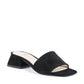 19V69 Italia Black Leather Flat Sandals