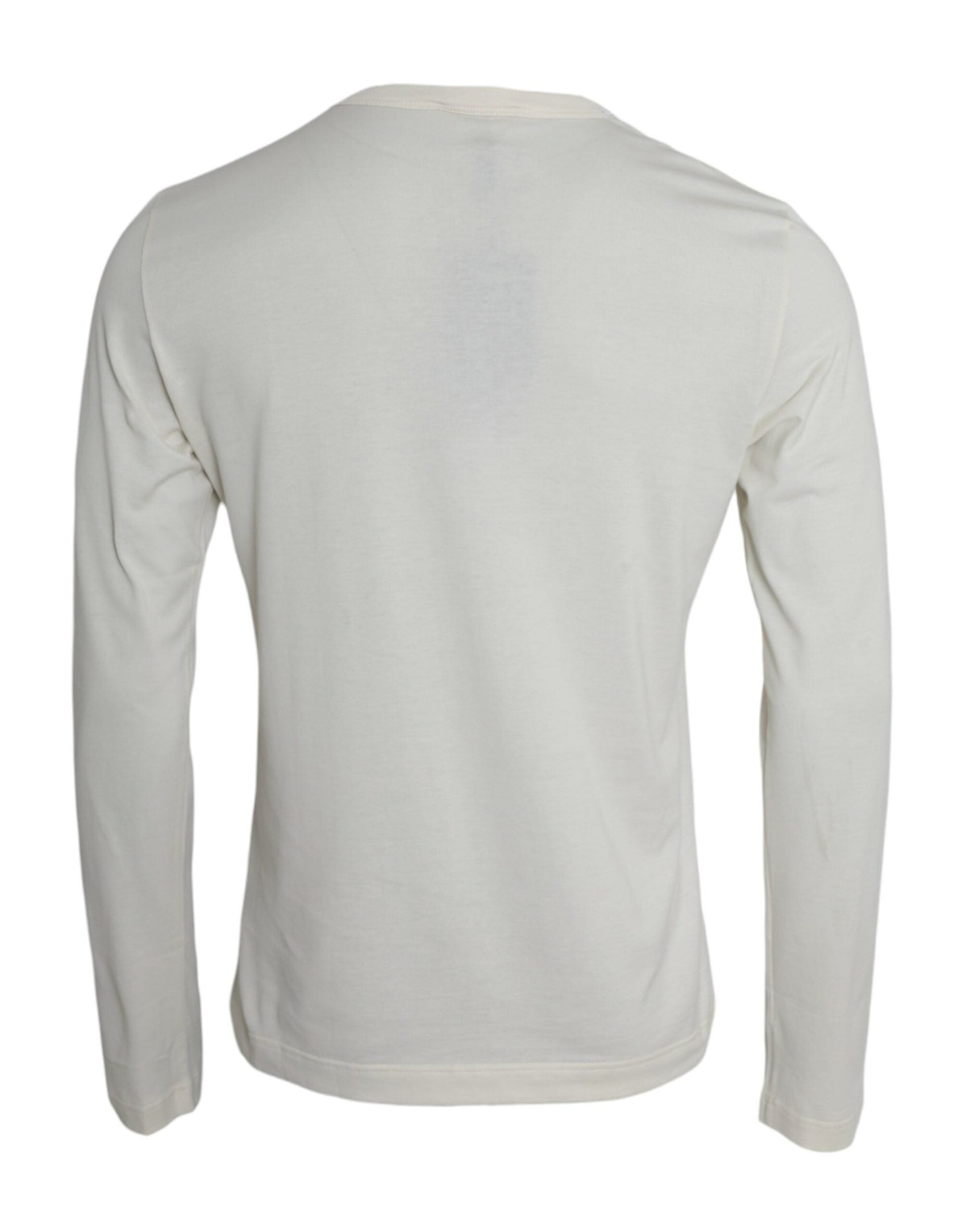 Dolce & Gabbana White Cotton Long Sleeve T-Shirt