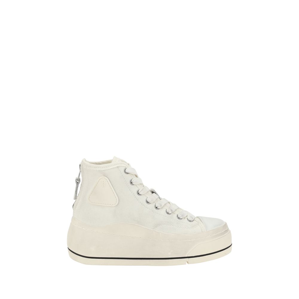 R13 Beige Polyethylene High Top Sneakers