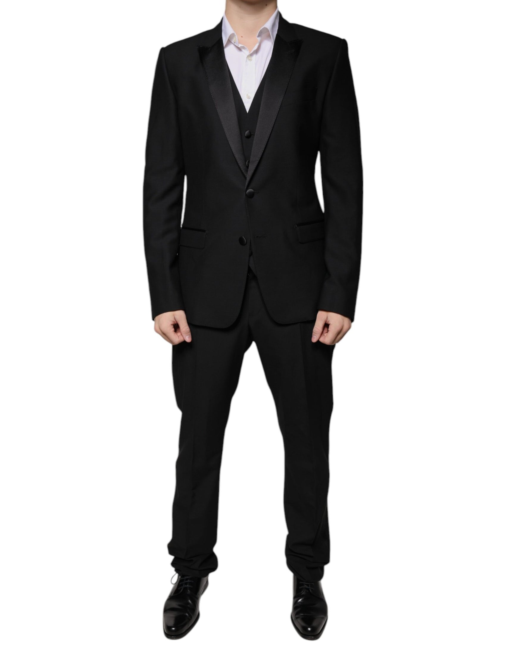 Dolce & Gabbana Black Virgin Wool Tuxedo