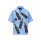 Prada Blue Cotton Pattern Shirt