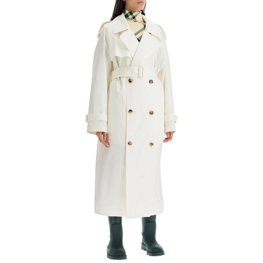 Burberry White Silk Coat