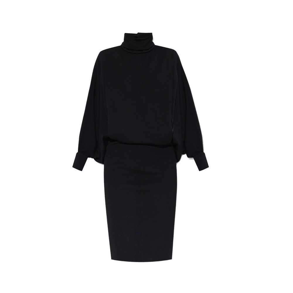 Saint Laurent Black Wool Casual Dress