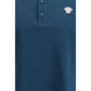 Versace Blue Cotton Polo Shirt