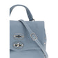 Zanellato Light Blue Calf Leather Bos Taurus Handbag