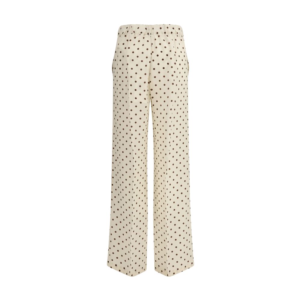 P.A.R.O.S.H. Cream Silk Casual Pants