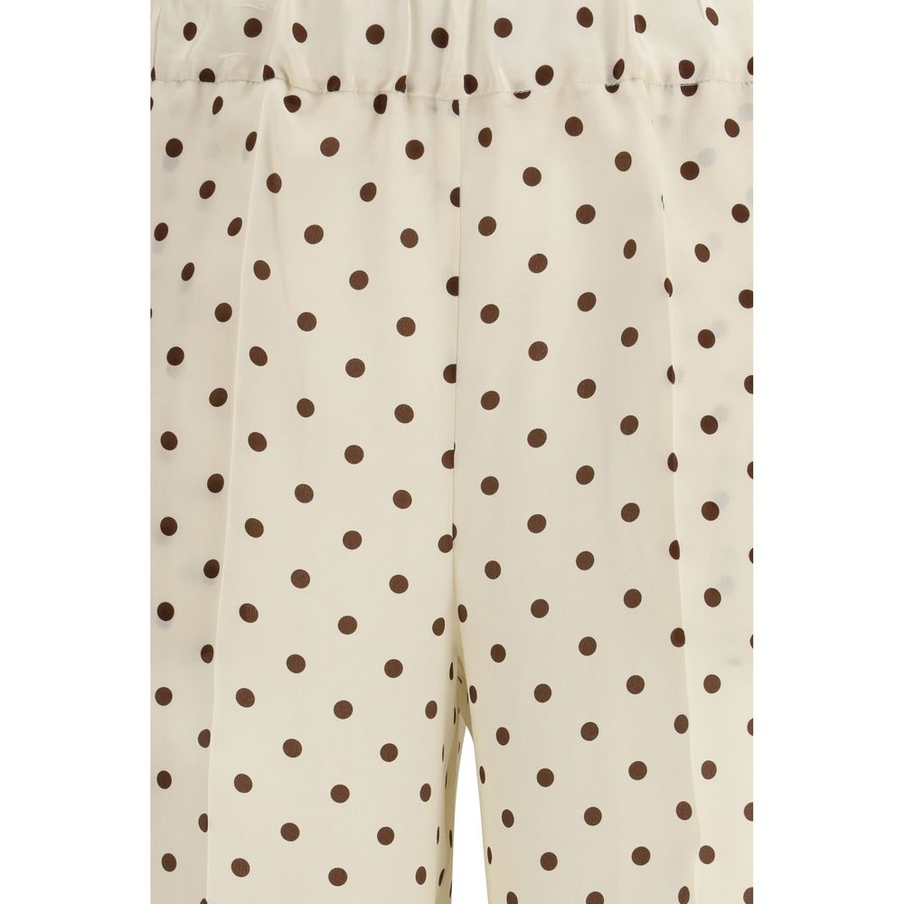 P.A.R.O.S.H. Cream Silk Casual Pants