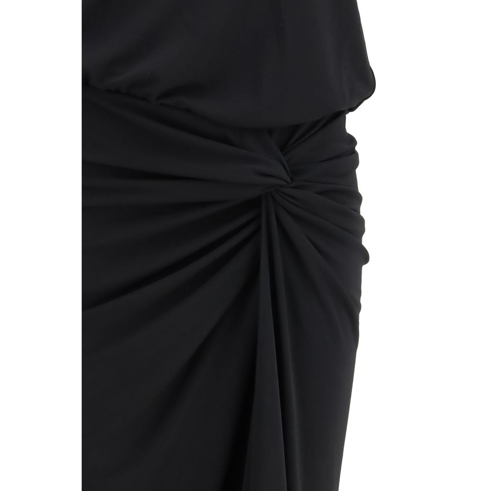 The Andamane Black Polyester Long Dress