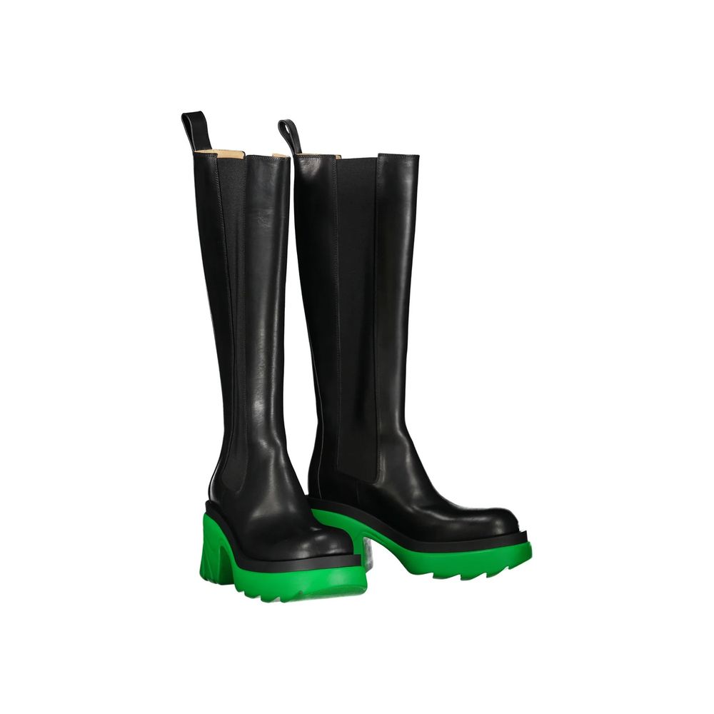 Bottega Veneta Black Leather High Heel Boots