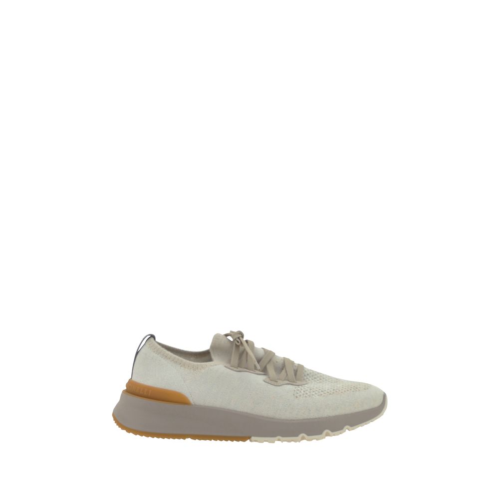 Brunello Cucinelli White Cotton Athletic Sneakers