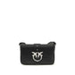 PINKO Black Calf Leather Bos Taurus Shoulder Bag