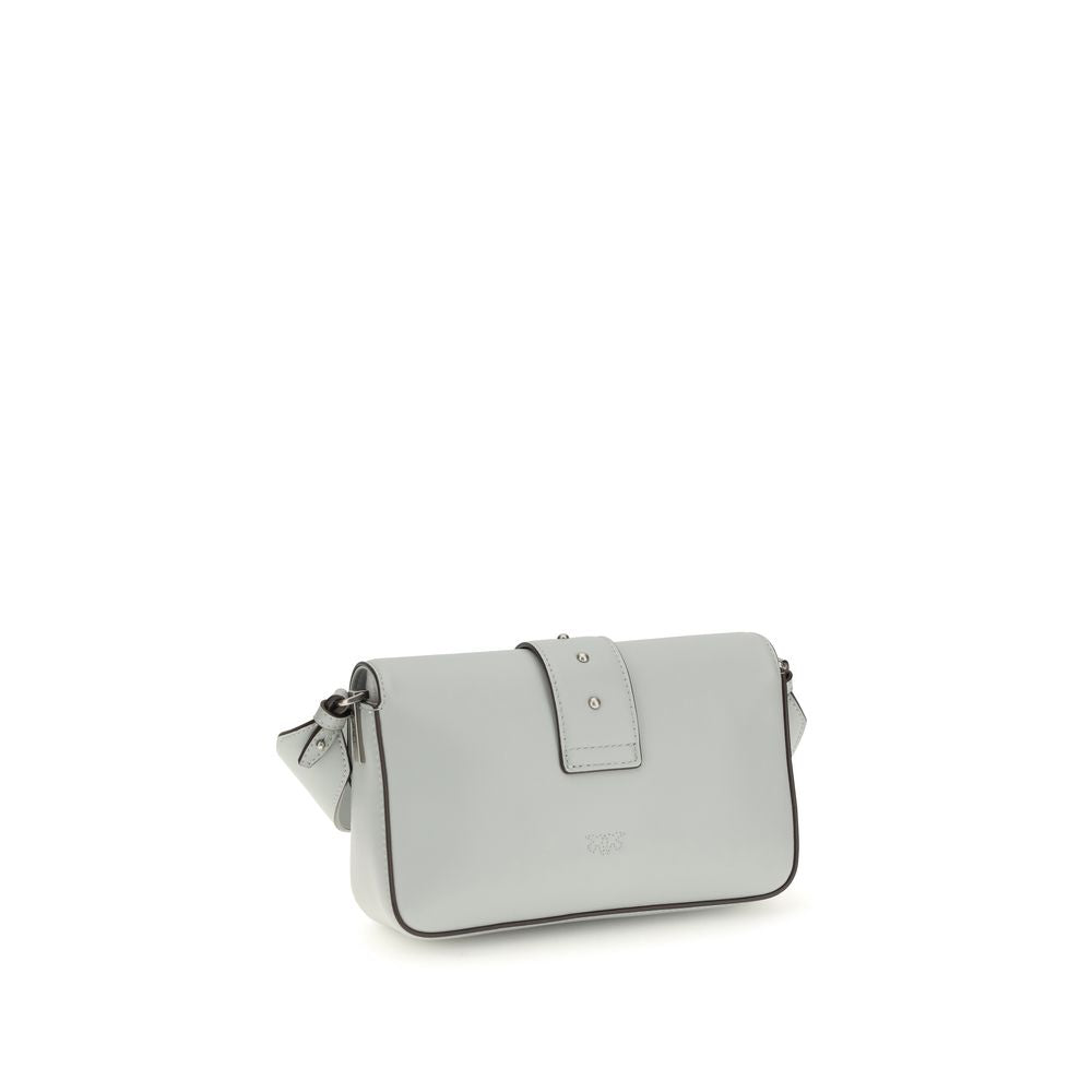 PINKO Gray Calf Leather Bos Taurus Shoulder Bag