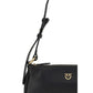PINKO Black Calf Leather Bos Taurus Shoulder Bag