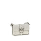 PINKO White Calf Leather Bos Taurus Shoulder Bag