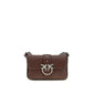 PINKO Brown Calf Leather Bos Taurus Shoulder Bag