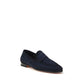 Santoni Blue Calf Leather Bos Taurus Slip-On Loafers