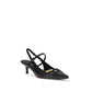 PINKO Black Calf Leather Bos Taurus Mid Heel Pumps
