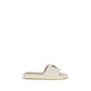 PINKO Cream Calf Leather Bos Taurus Flat Sandals